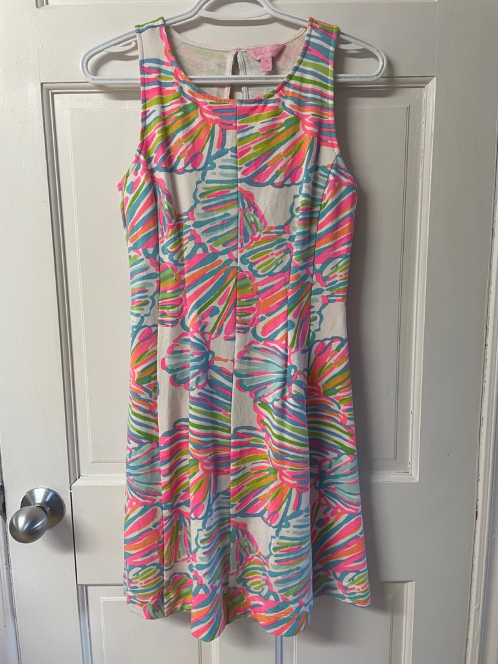 Lilly Pulitzer Felicity fit and flare dress in "Resort White Shellabrate" sz XS